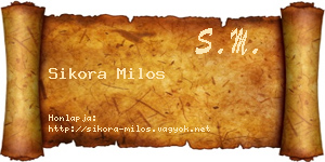 Sikora Milos névjegykártya